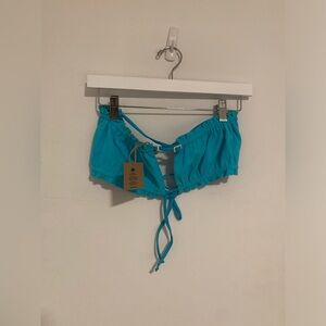 Free People Toast Swim Blue Bikini Top NWT Extra Small